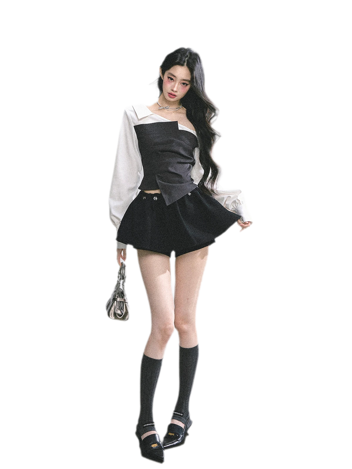 Chemise courte asymétrique