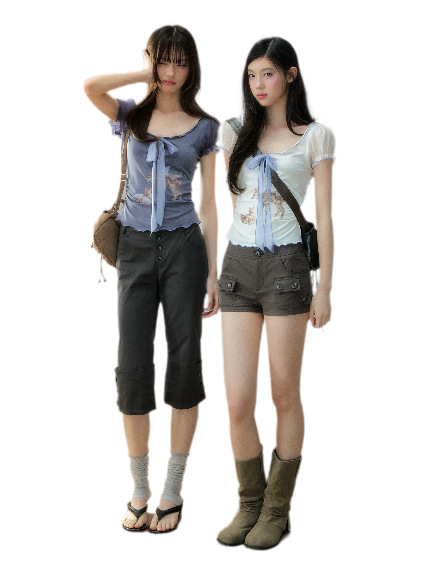 Vintage Turn-Up Cropped Pants