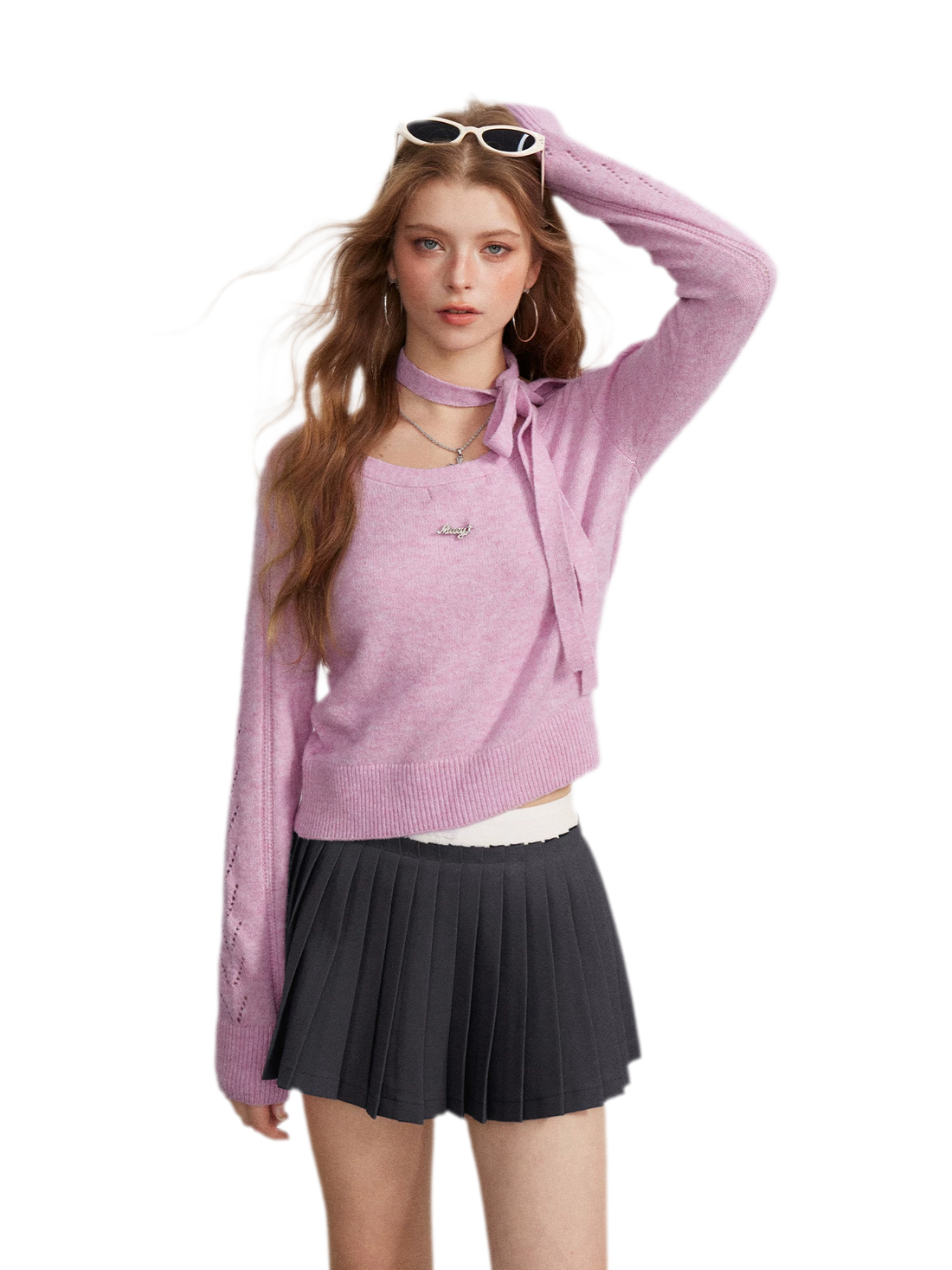 Openwork Reversible Knit Top