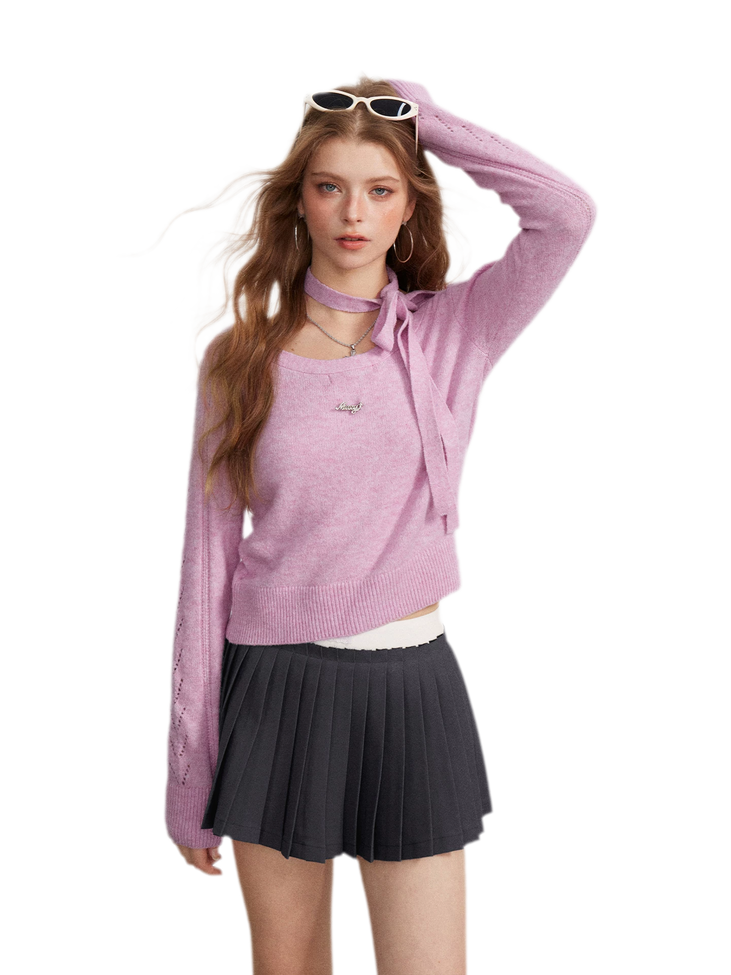 Openwork Reversible Knit Top