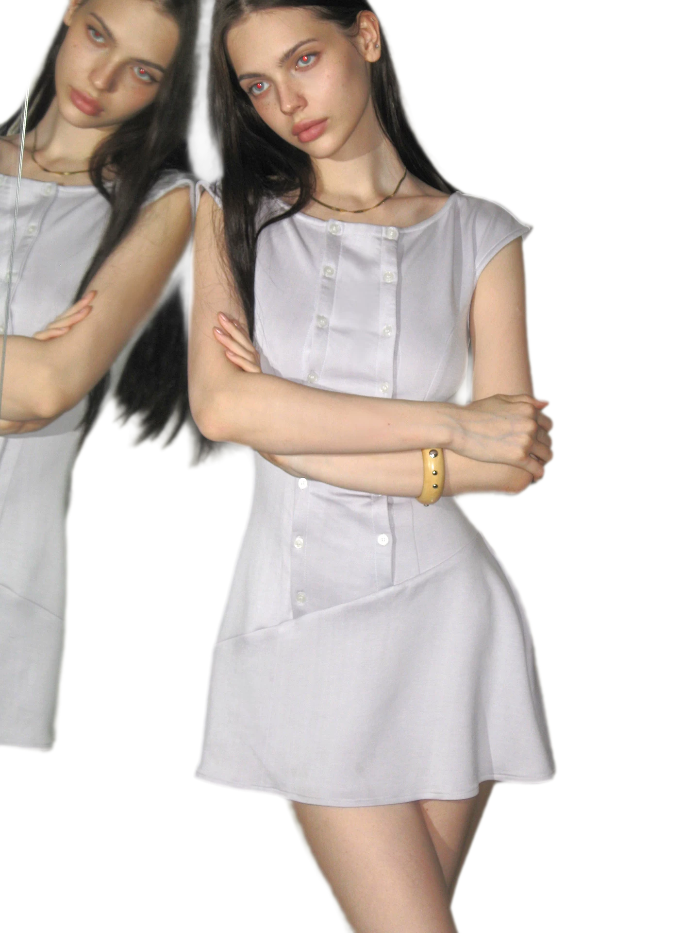 Double-Breasted Asymmetric Dress