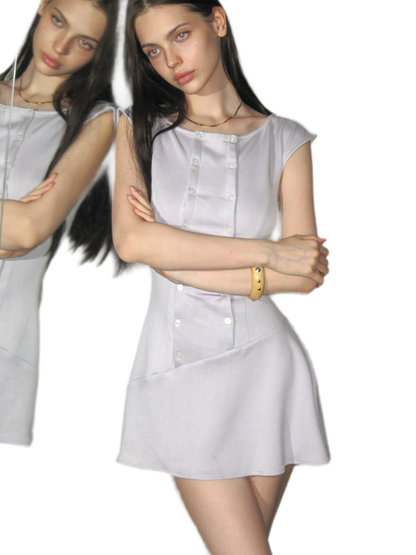 Double-Breasted Asymmetric Dress