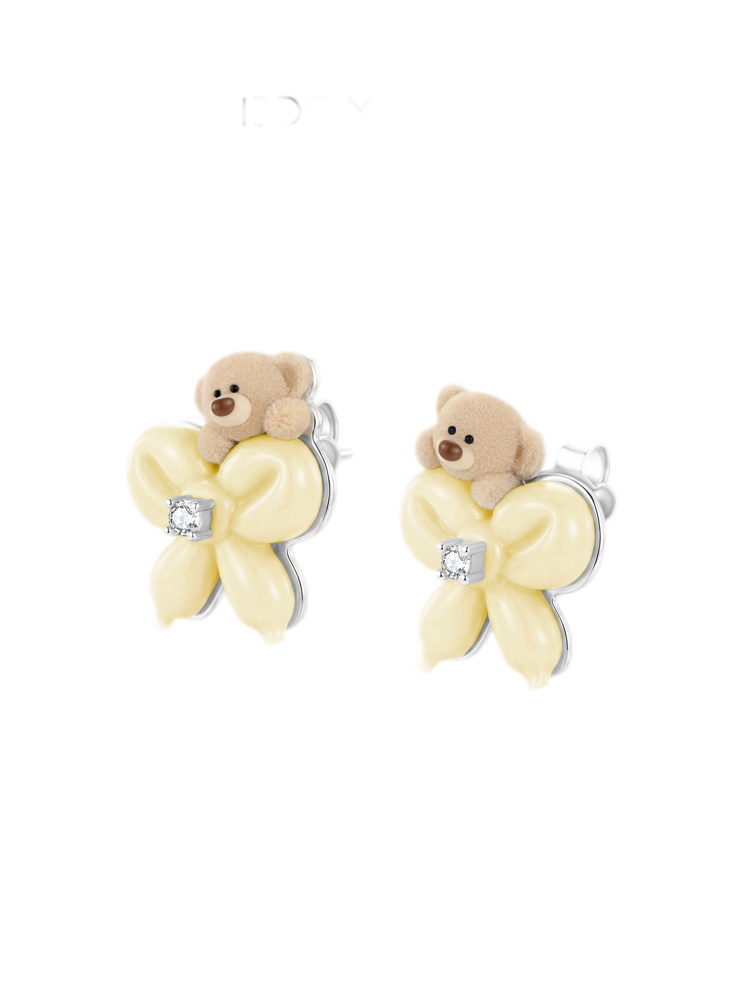 Balloon Bow Bear Studs