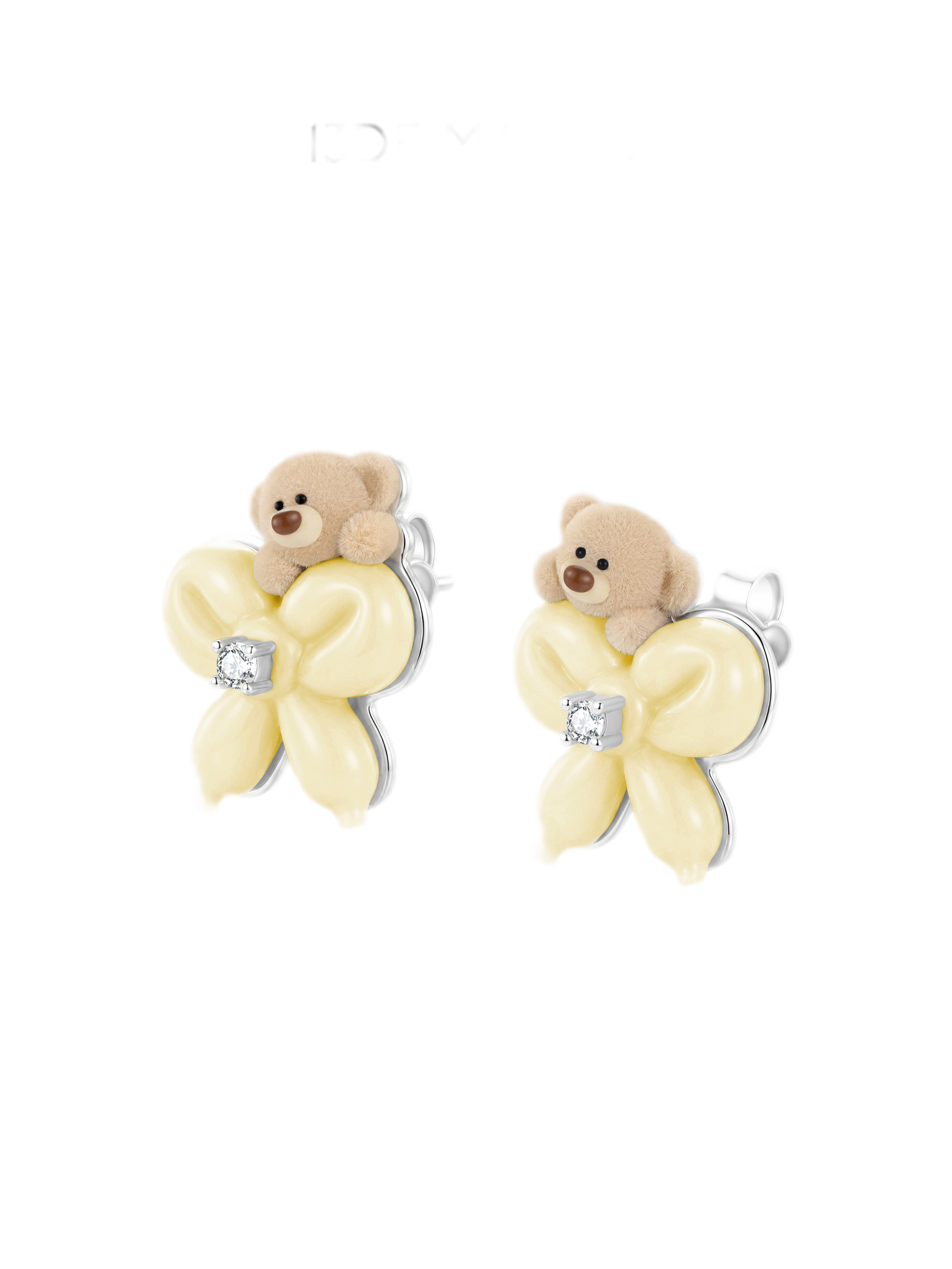 Balloon Bow Bear Studs