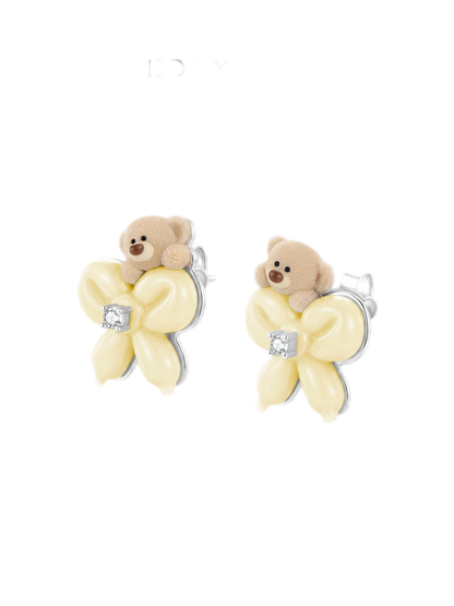 Balloon Bow Bear Studs