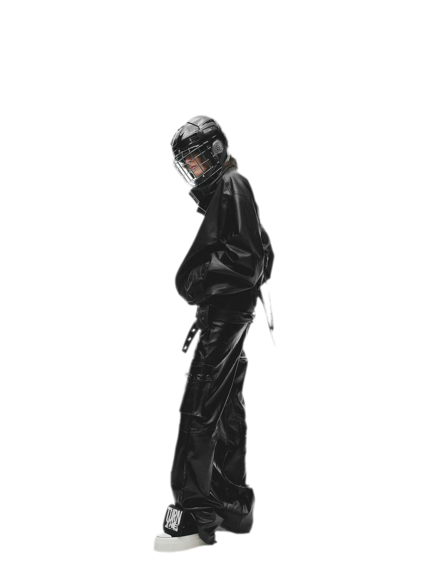 Synthetic Leather Stand-Collar Jacket