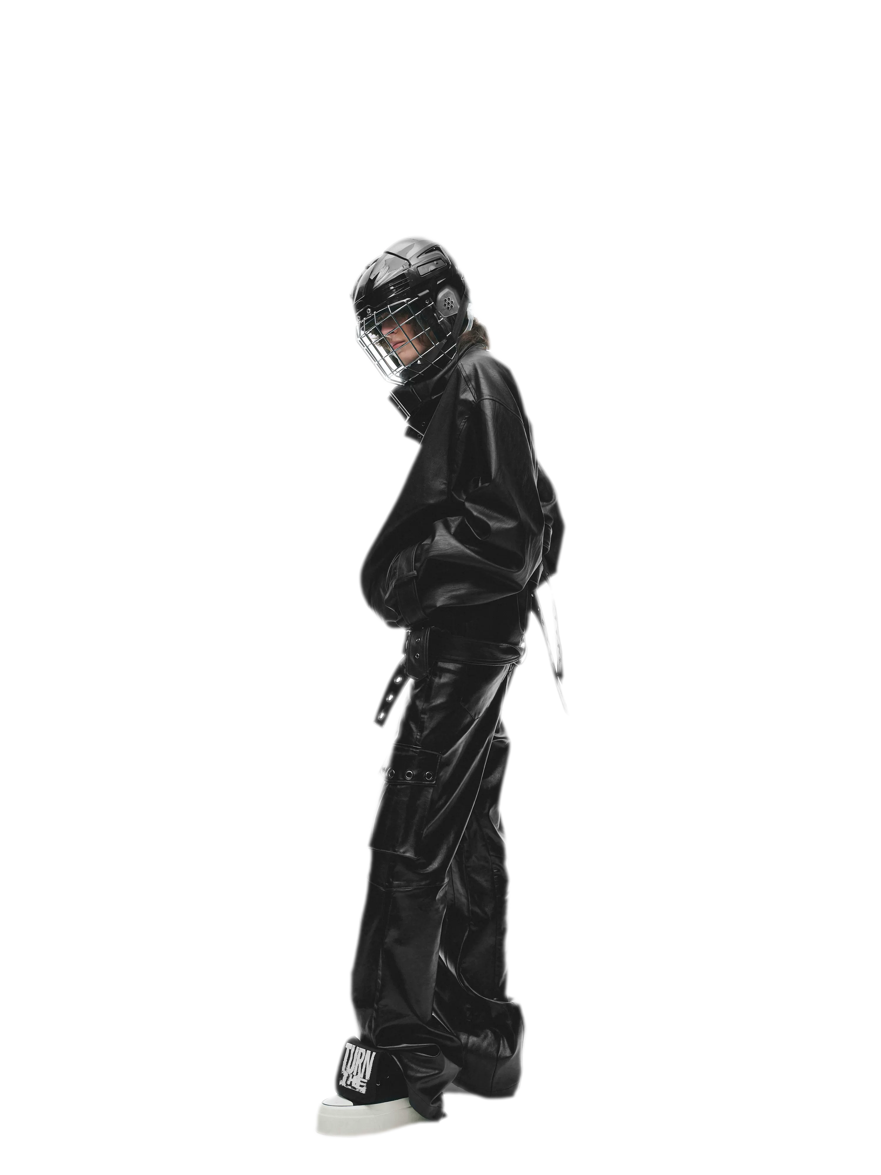 Synthetic Leather Stand-Collar Jacket