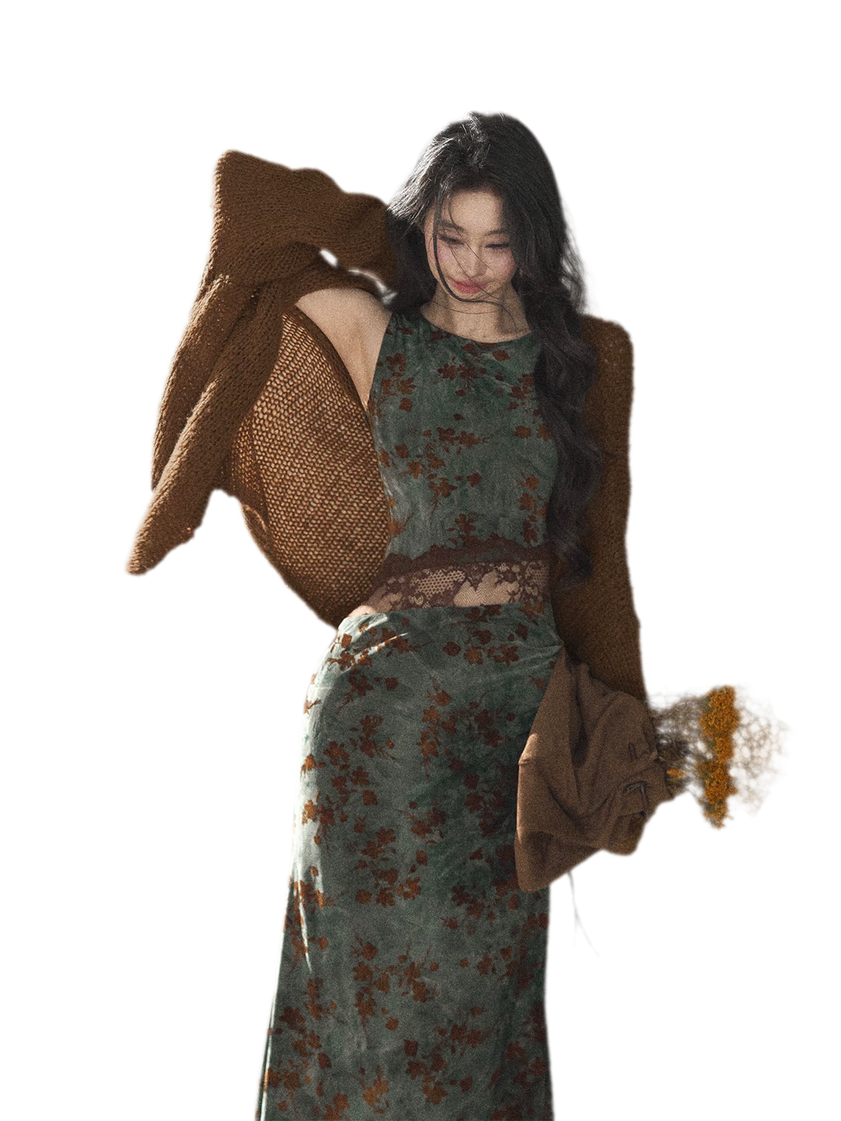 Cardigan aperto in maglia grossa