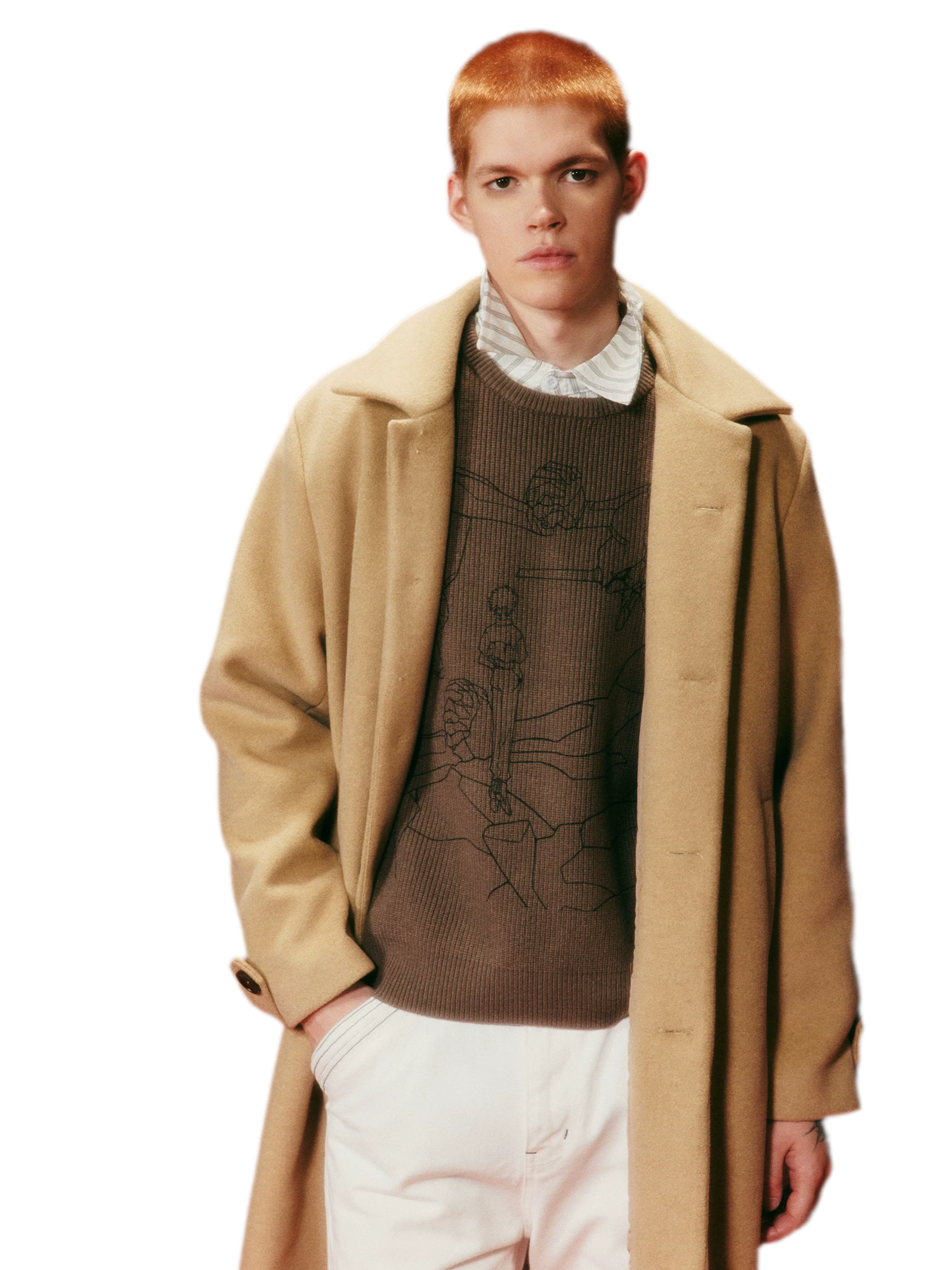 Embroidered Tailored Long Coat