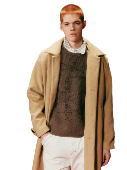Embroidered Tailored Long Coat