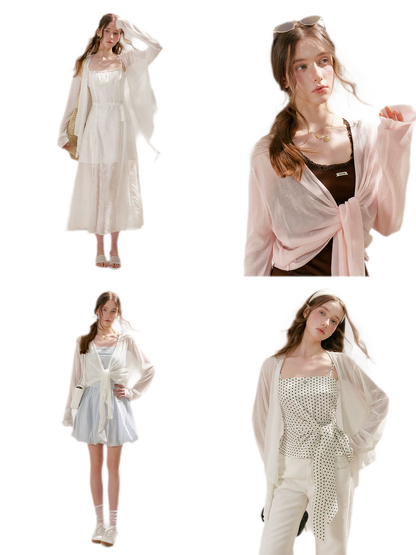 Airy Layered Short Knit Cardigan