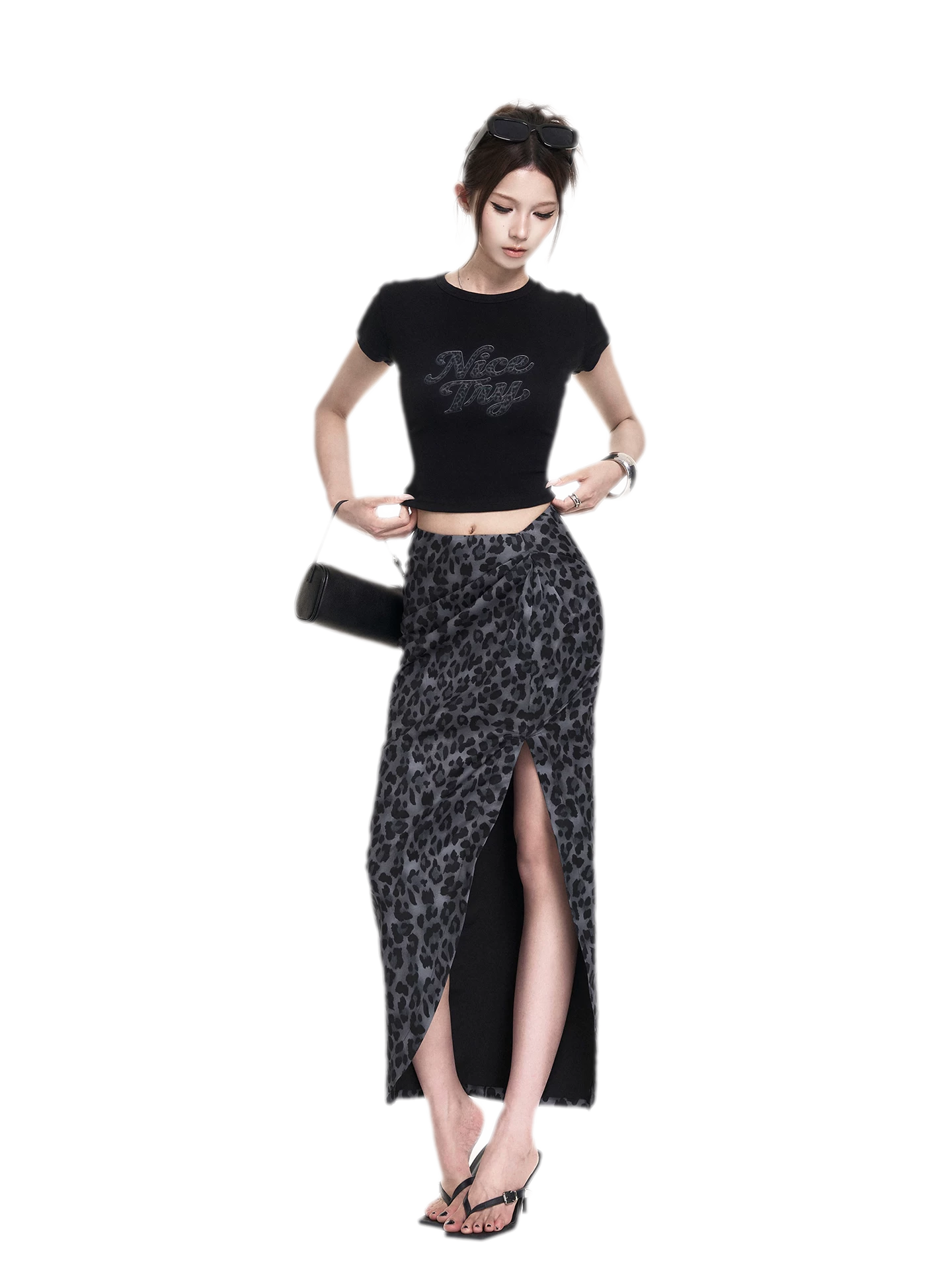 Leopard Tee Skirt Set