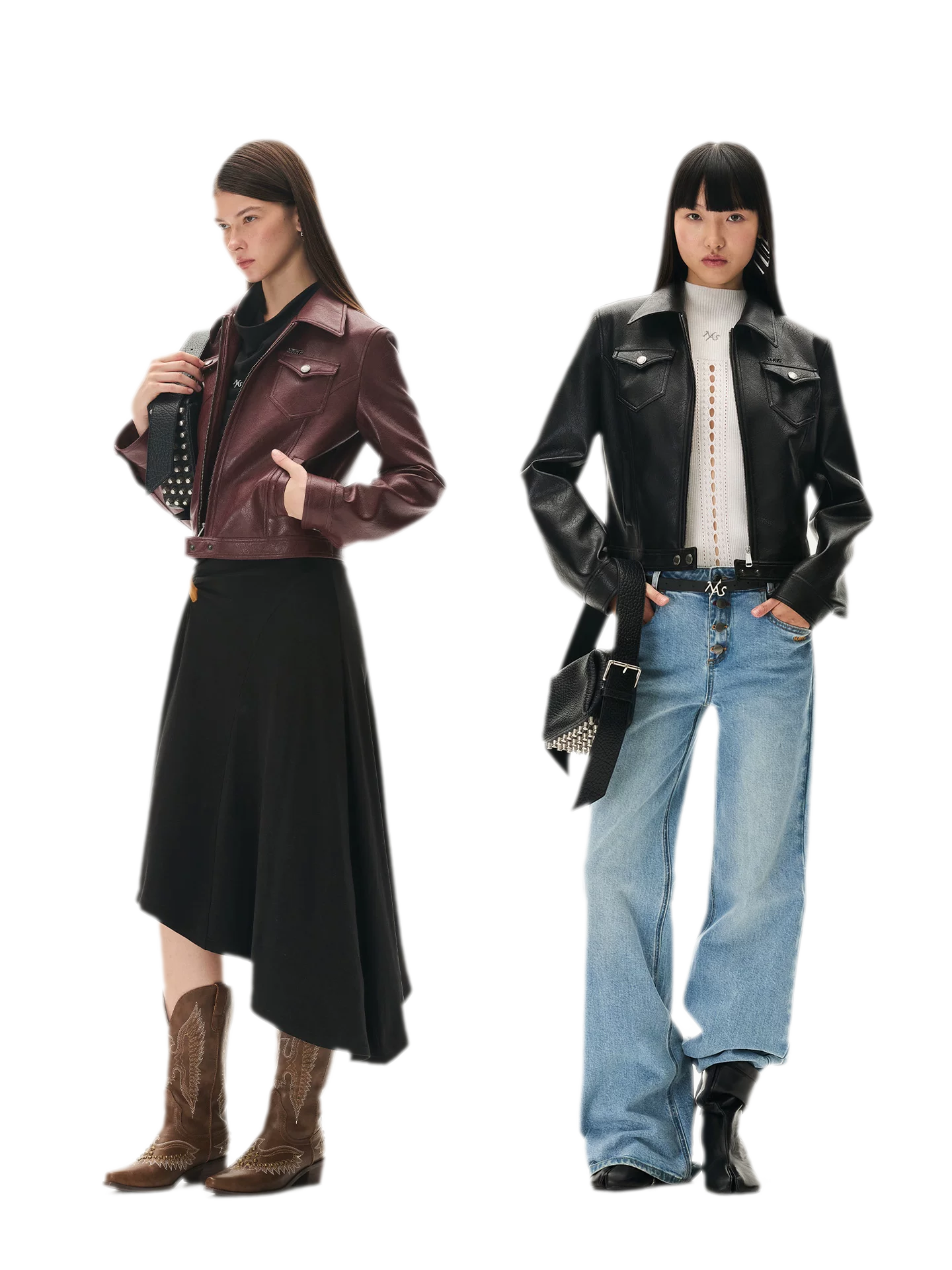 Meteorite Texture Fitted Leather Jacket
