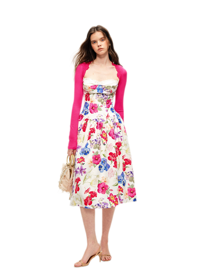Watercolor Floral Fitted Dress
