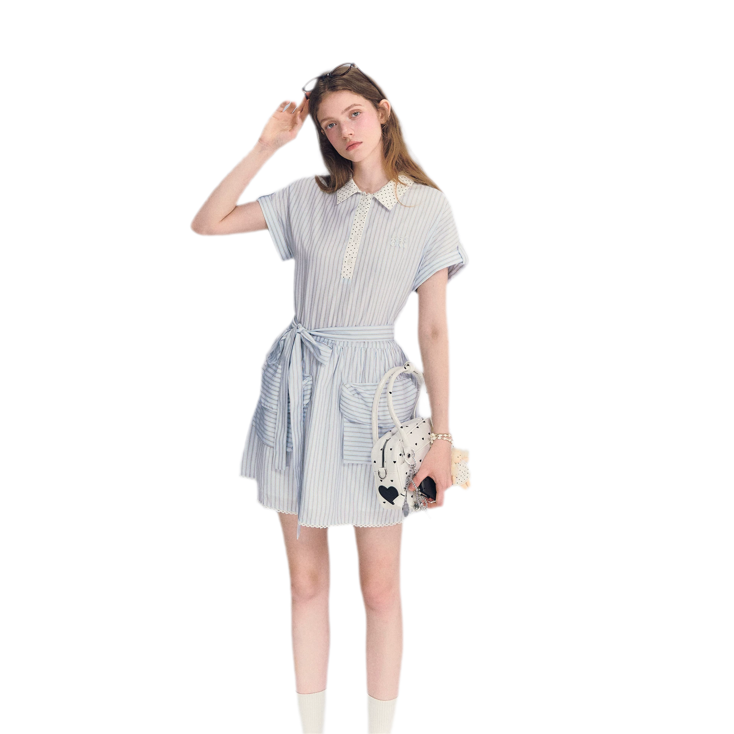 Striped Lace Trim Dress