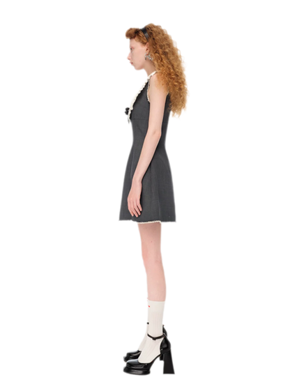 Rhinestone Bow A-Line Dress