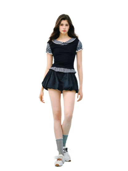 High-Intellect Tencel Wool Faux Two-Piece T-Shirt