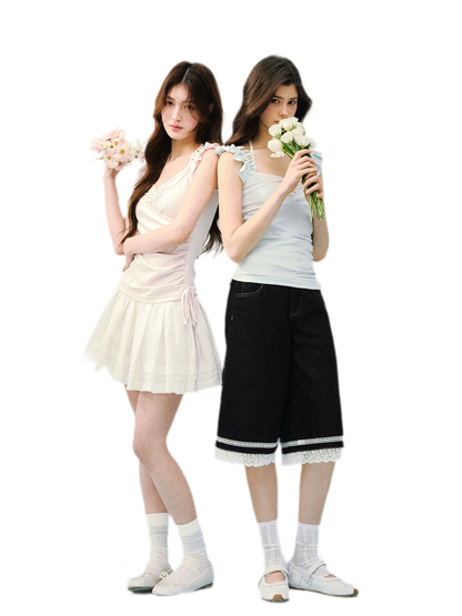 Two-in-One Ruffle Sleeve T-Shirt