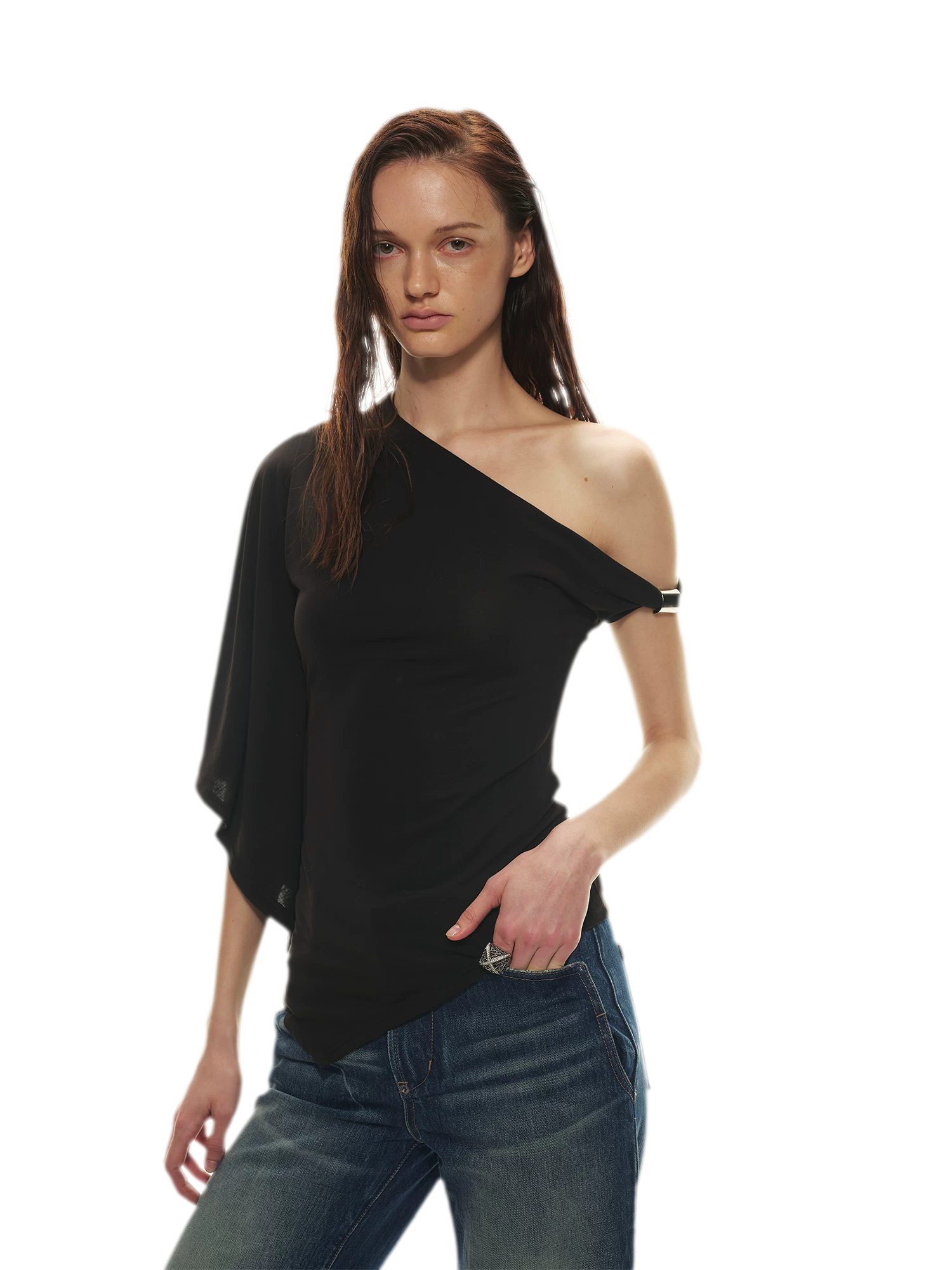 Modal Asymmetrical Single-Shoulder Top