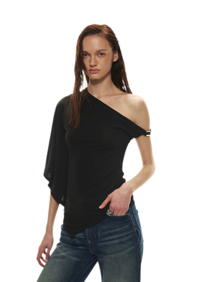 Modal Asymmetrical Single-Shoulder Top