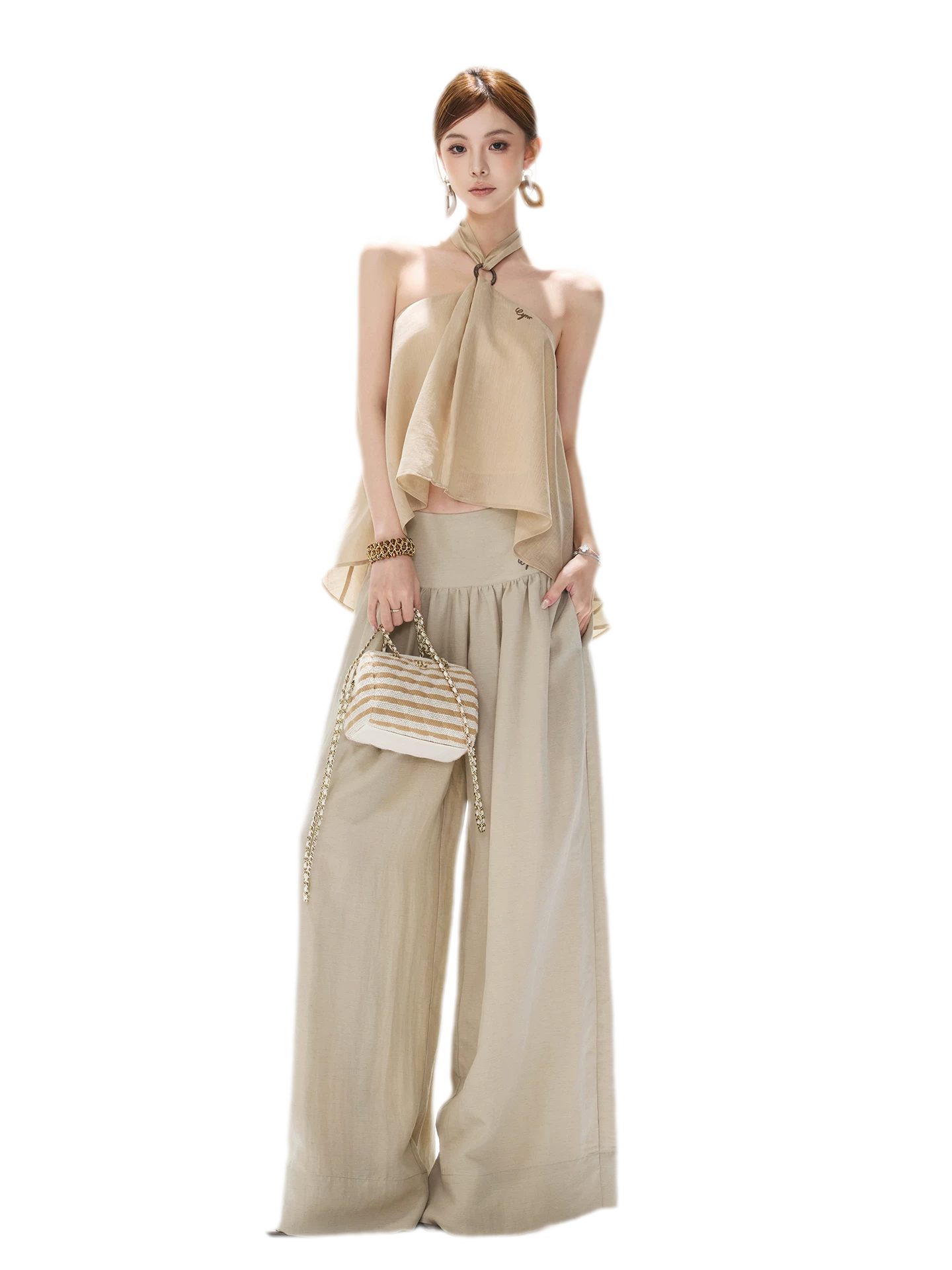 Linen Wide-Leg Pants