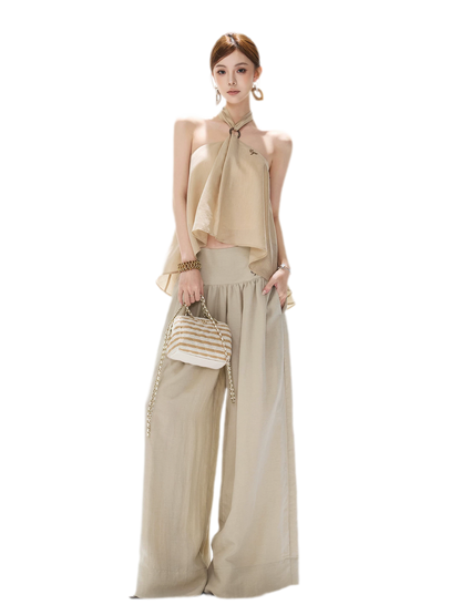Linen Wide-Leg Pants