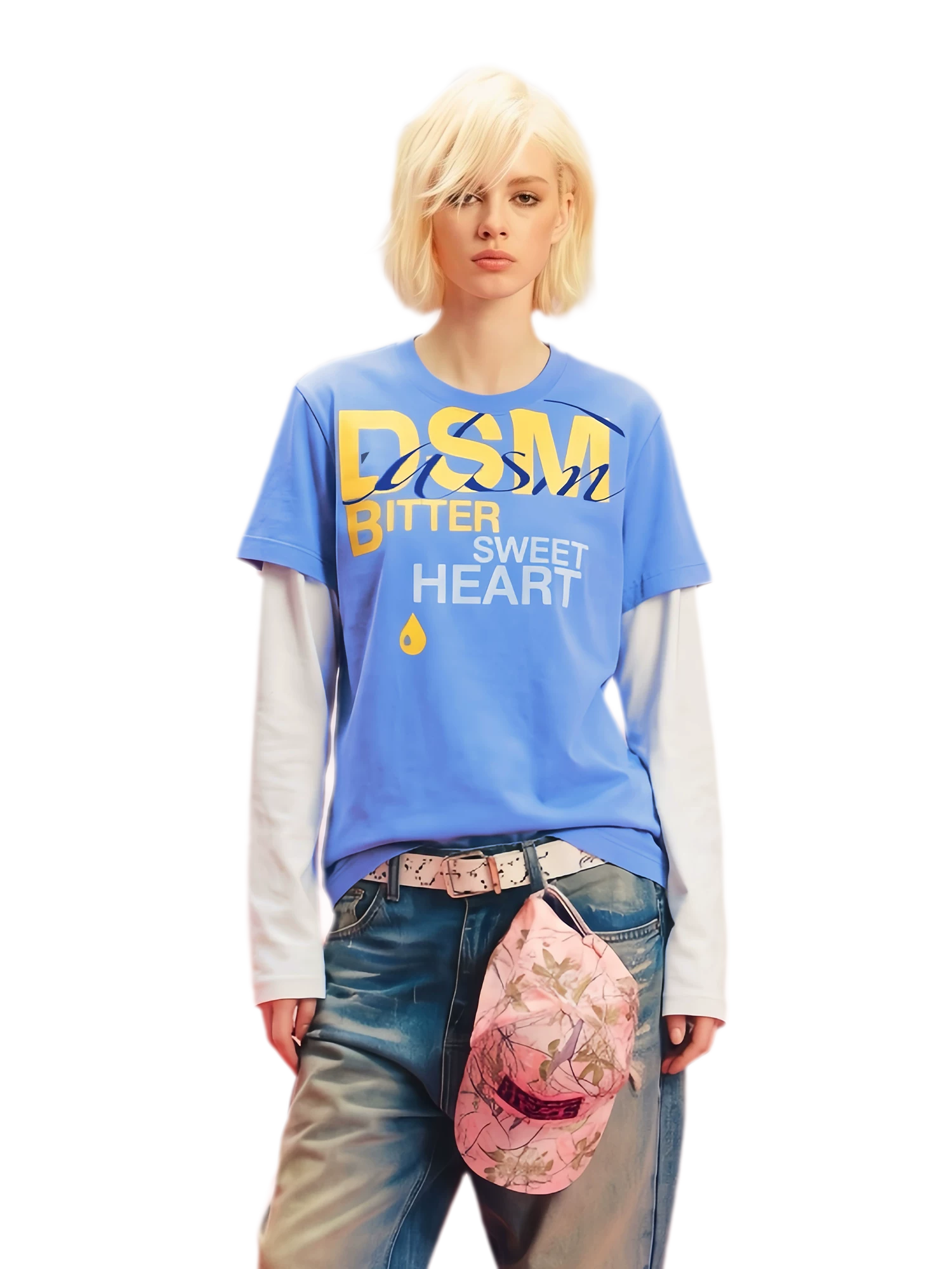 Compact Cotton Faux-Layer T-Shirt