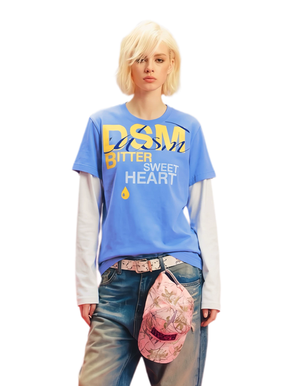 Compact Cotton Faux-Layer T-Shirt