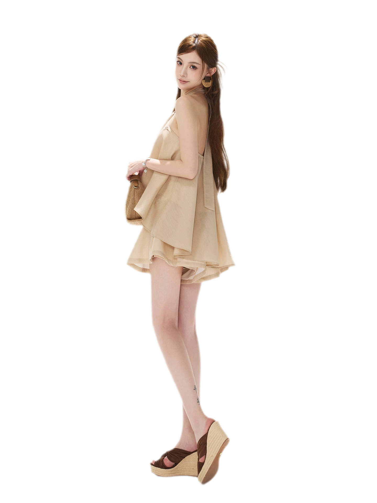 Halter Pleat Skort Set