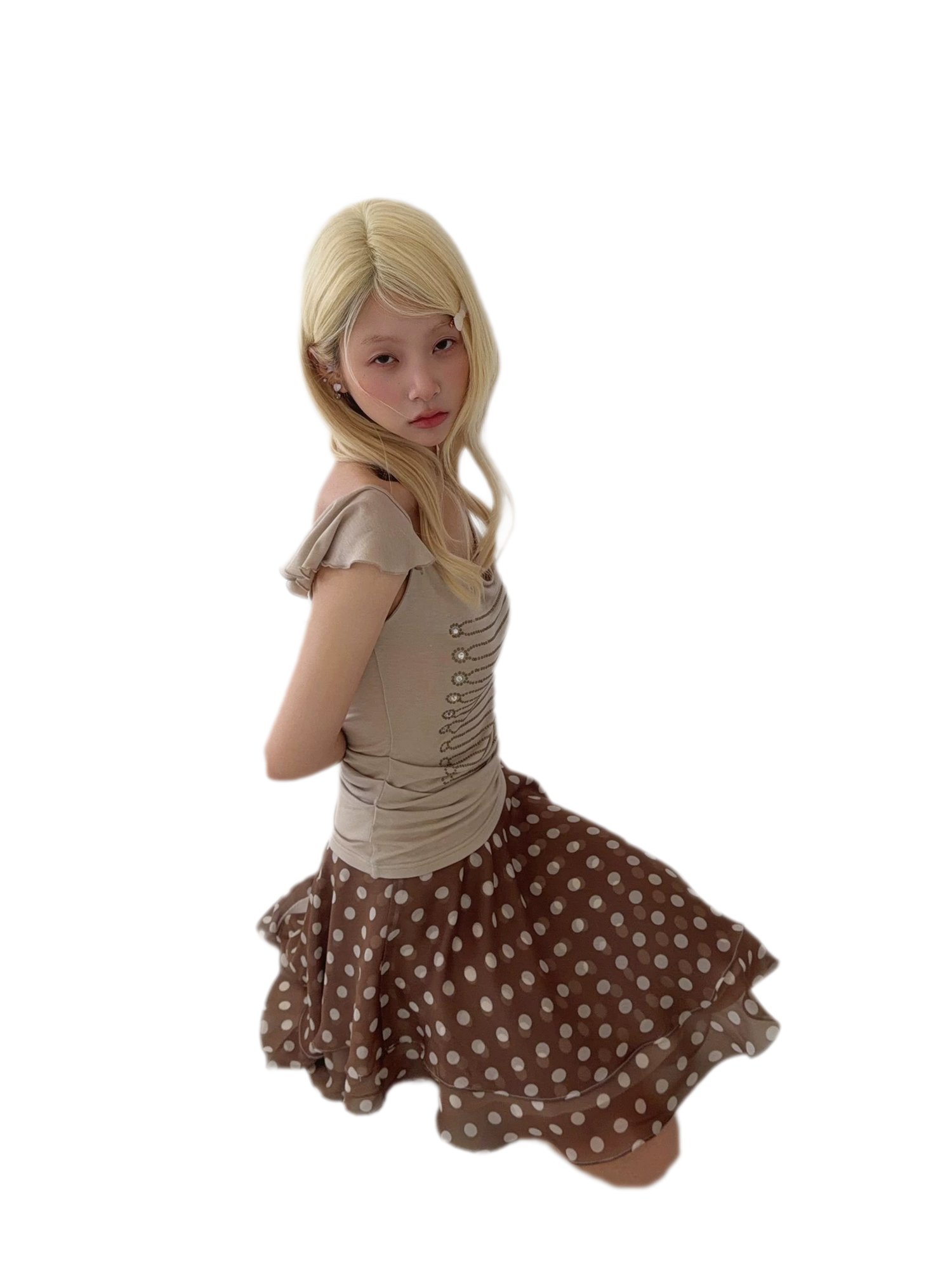 Ruffled Rhinestone Camisole