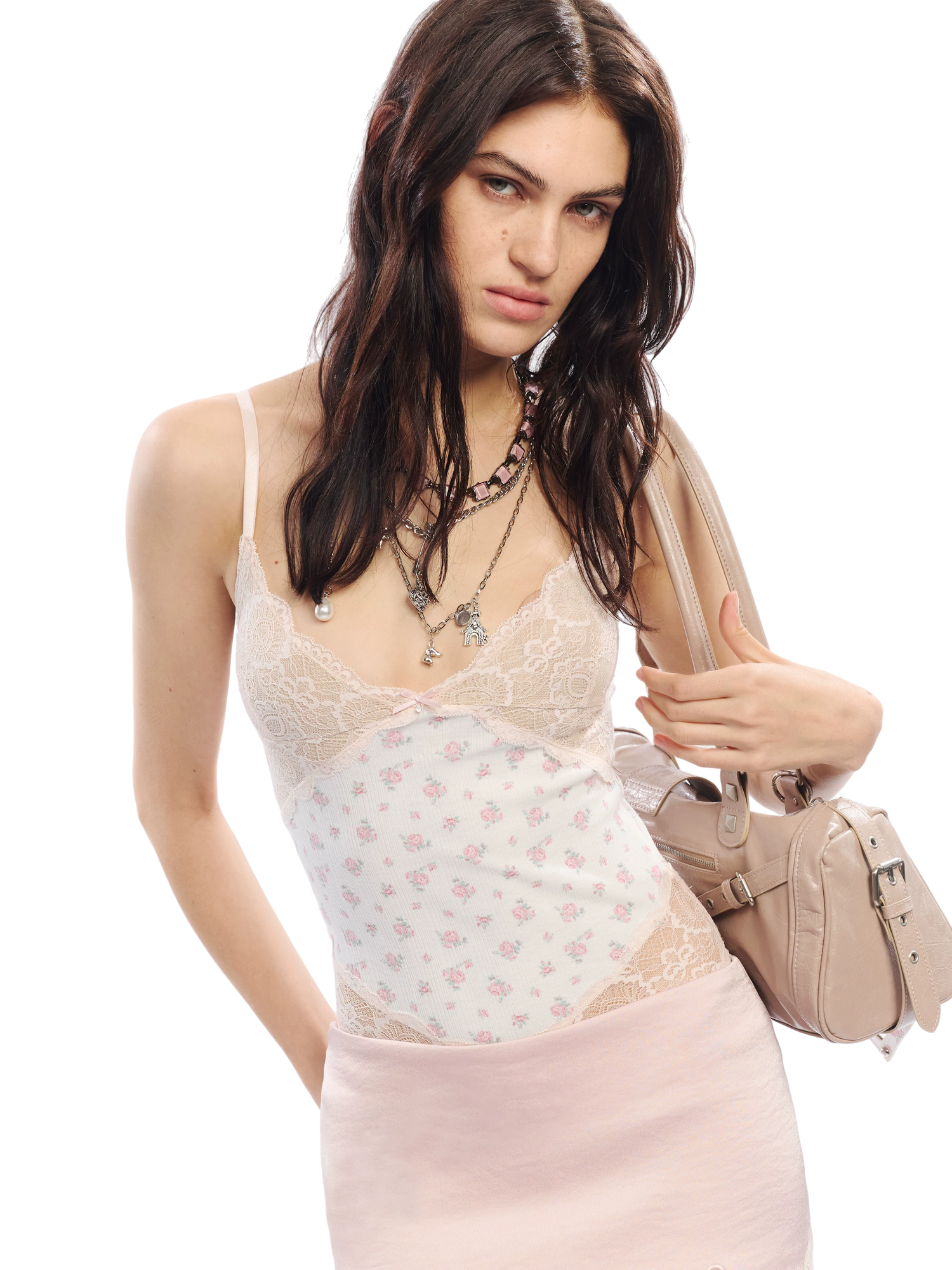 Vintage Rose Leopard Print Lace Camisole