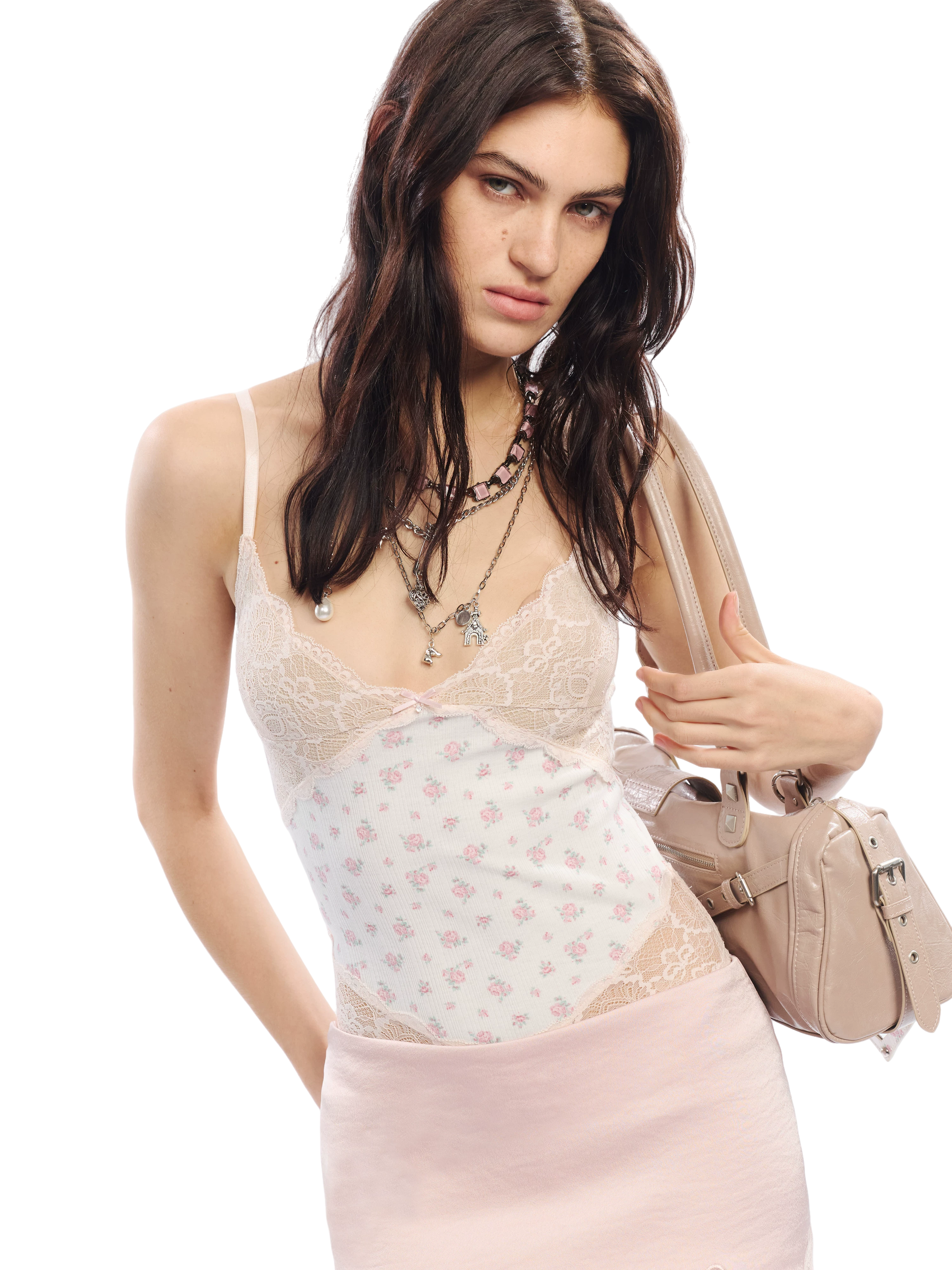 Vintage Rose Leopard Print Lace Camisole