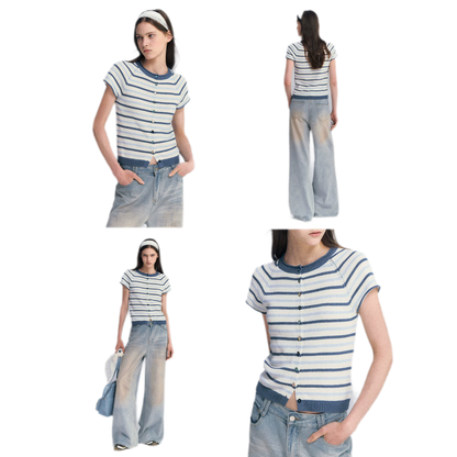 Striped Knit Cardigan