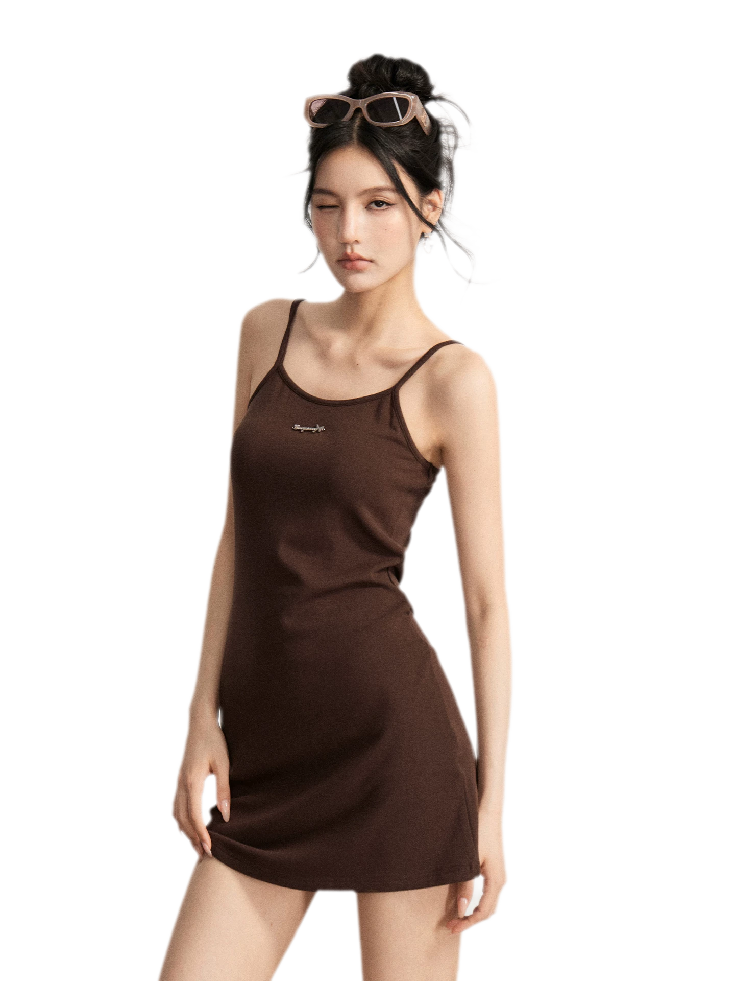 Contrast Strap Dress Set