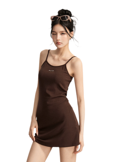 Contrast Strap Dress Set