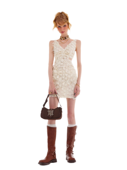 Feather Fringe Mini Dress
