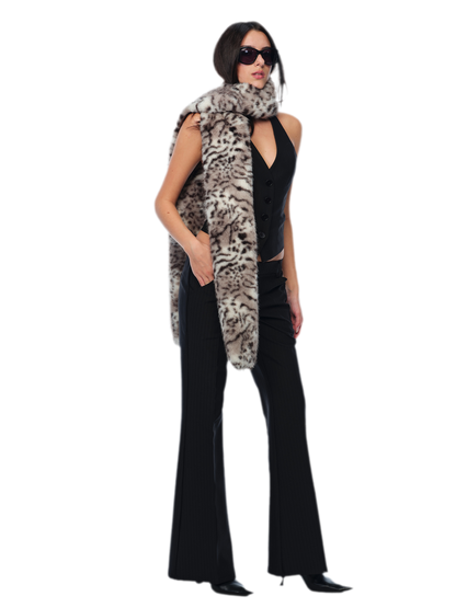 Bufanda de piel sintética con estampado de leopardo