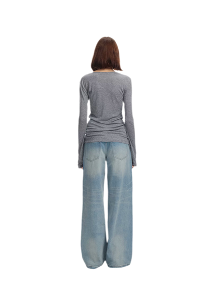 Lyocell Wool Six-Button Henley