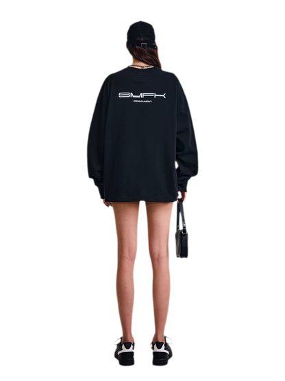 Cross Statue Oversized Long Sleeve Top