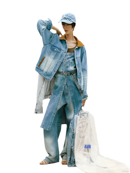 Enzyme Washed Suede-Panel Jacket