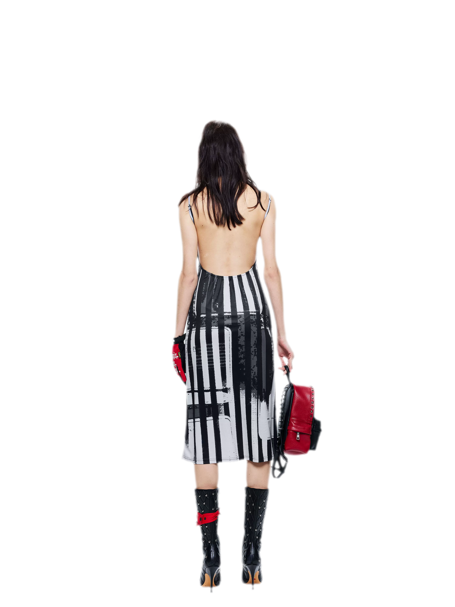 Printed Open-Back Dress