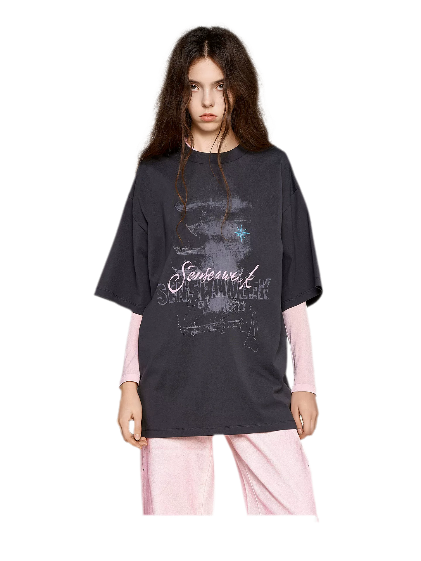 Cotton Rhinestone Graphic T-Shirt