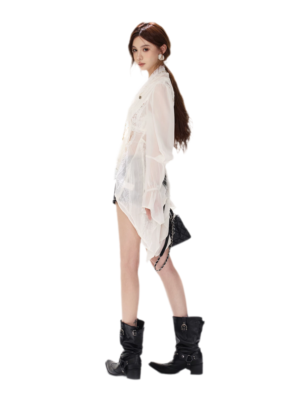 Lace Wrap Swallowtail Blouse — Load image 4 in gallery view