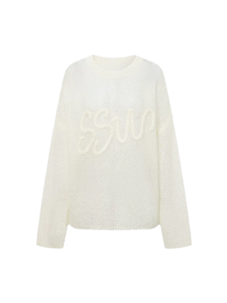 Mohair Openwork Logo Sweater
