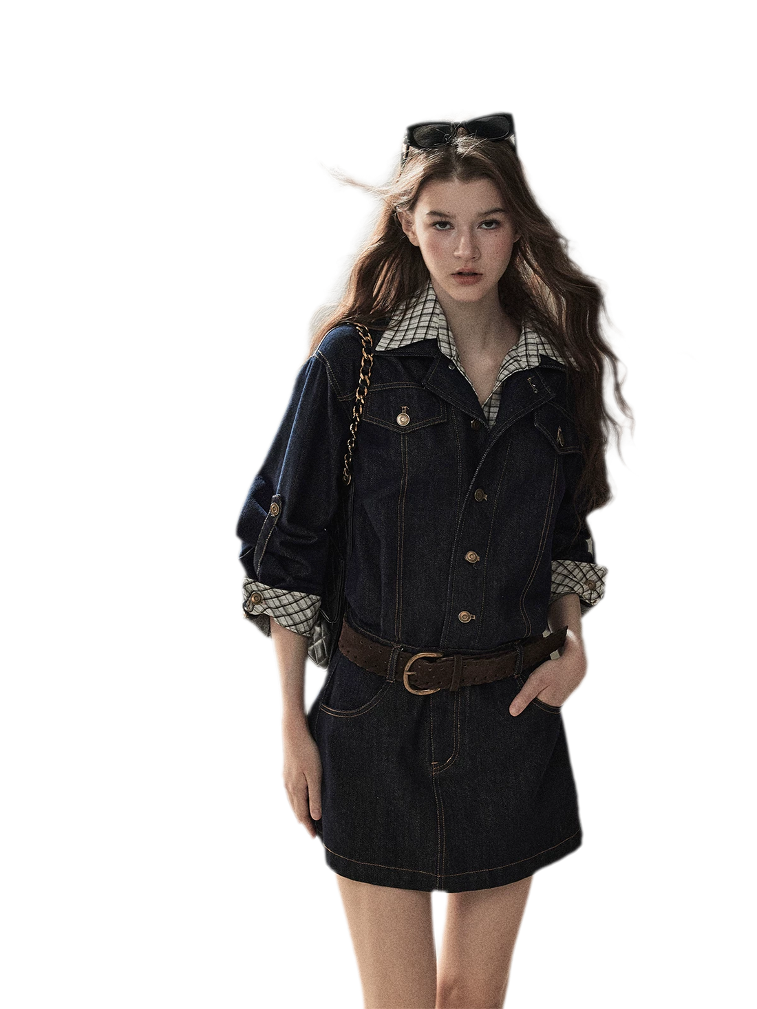 Stonewashed Denim Shirt Dress
