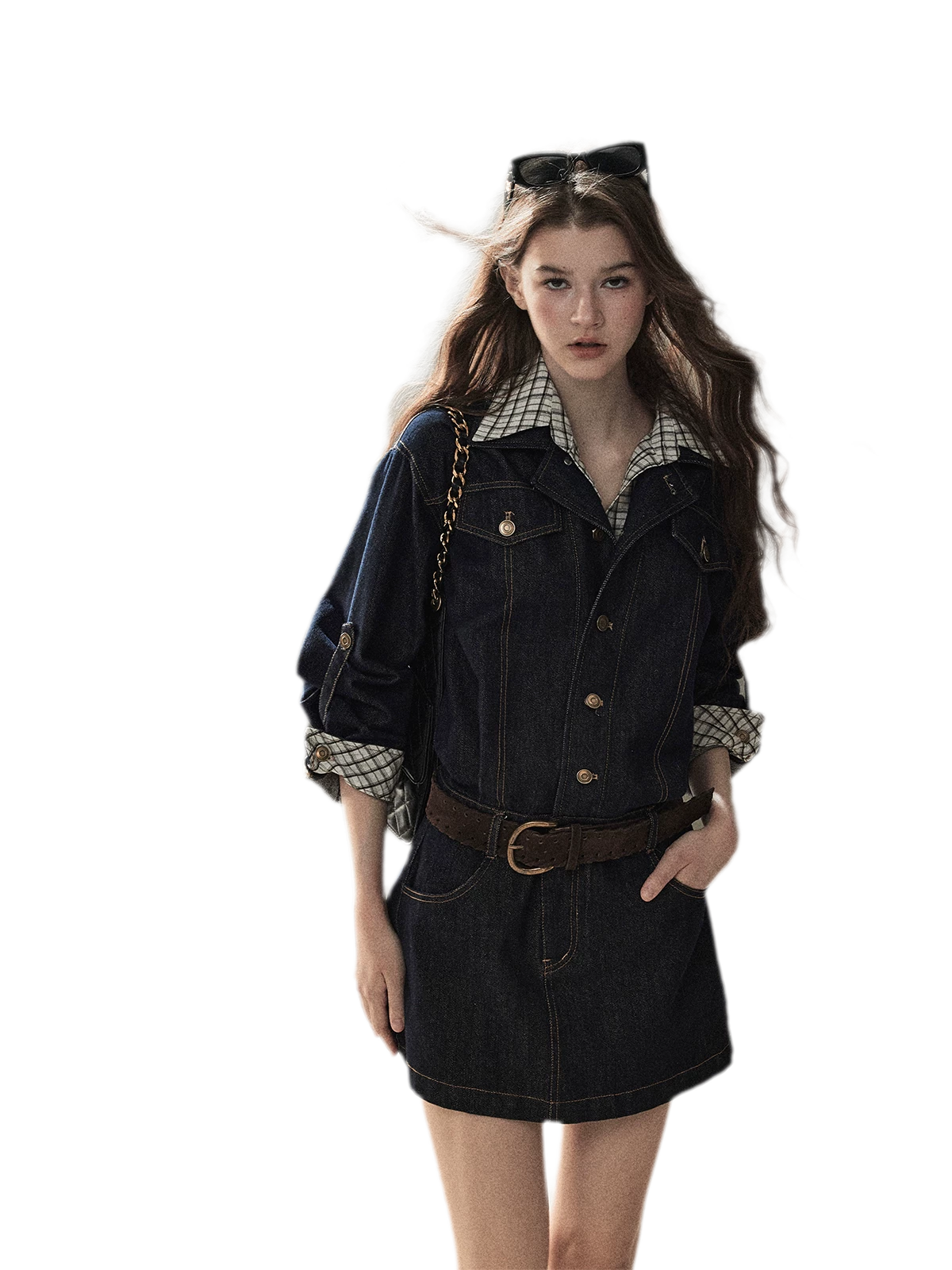 Stonewashed Denim Shirt Dress