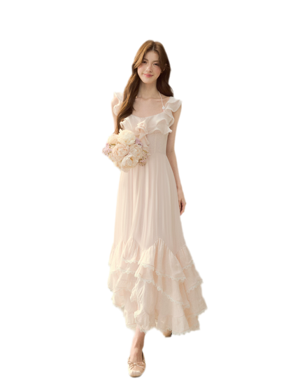 Soft Drape Ruffle Dress