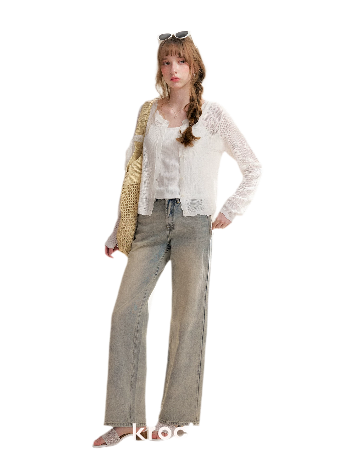 Rhinestone Logo Jeans