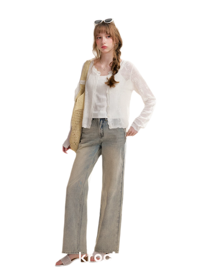 Rhinestone Logo Jeans