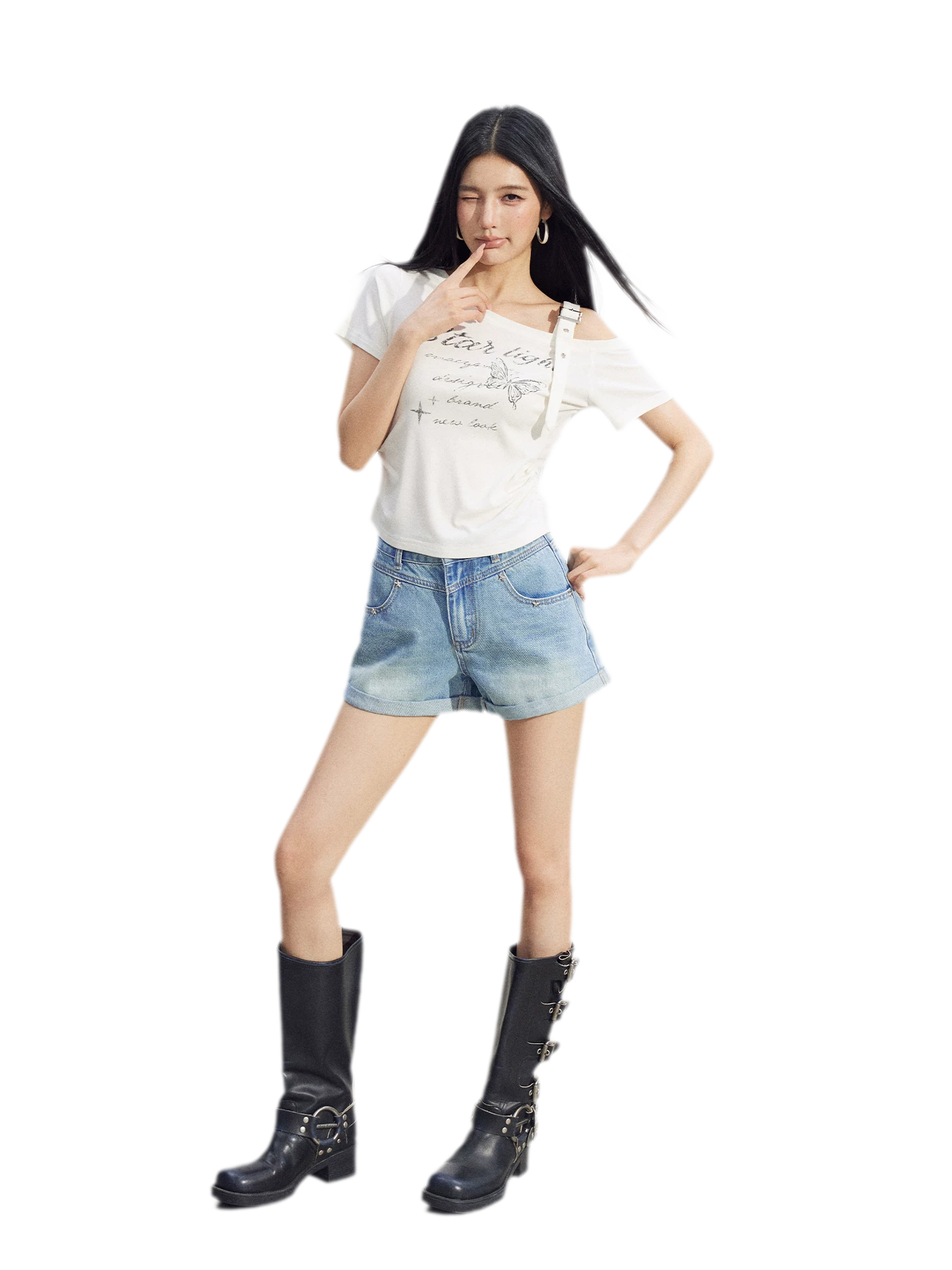 One-Shoulder Butterfly Tee